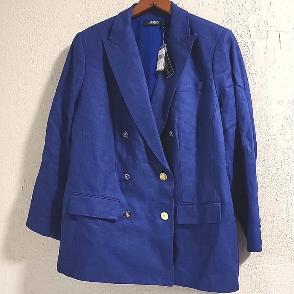 NWT Lauren Ralph Lauren- Peak Lapel Double-Breasted Blazer - Size 14W